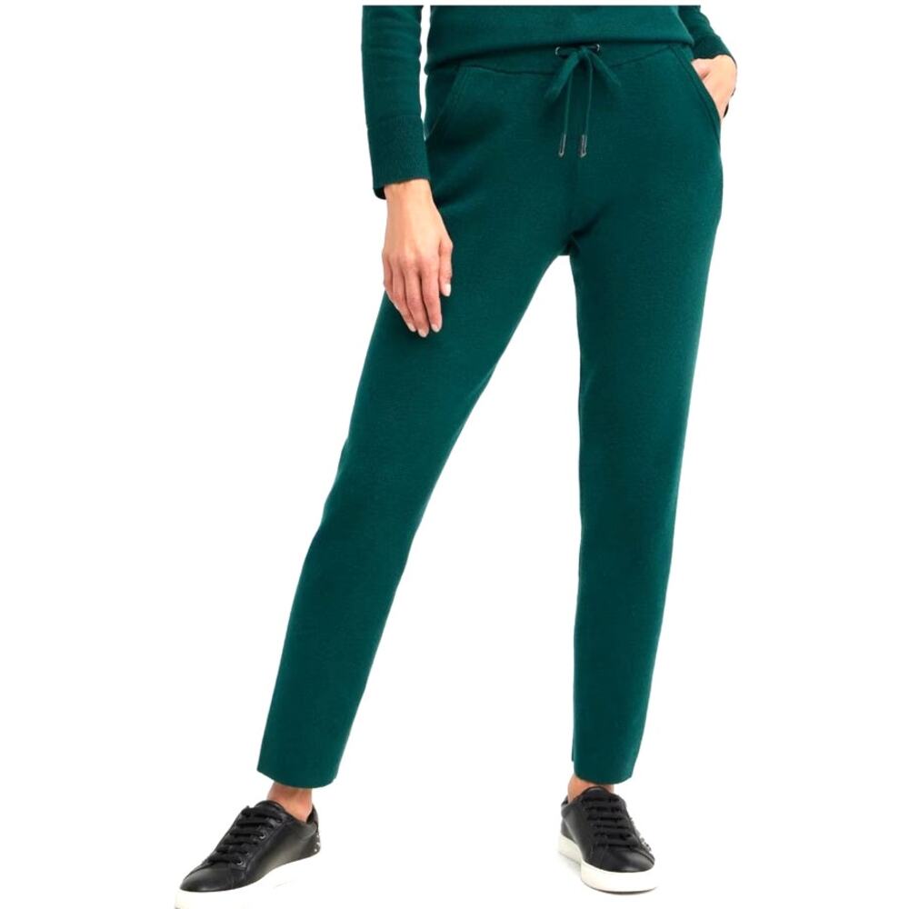 Chico's Zenergy Luxe Tapered Ankle Pants Lounge Sweater Knit Green Sz 1 /Medium